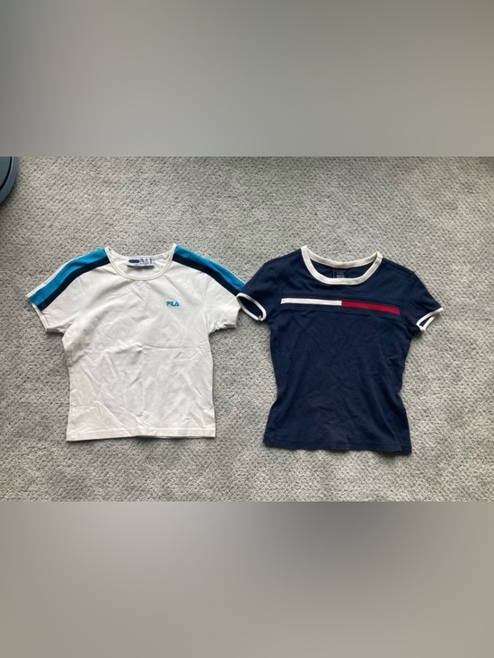 Fila Tops - Fila and Tommy Jeans Short Sleeve Tees in White & Navy Size XS Sporty